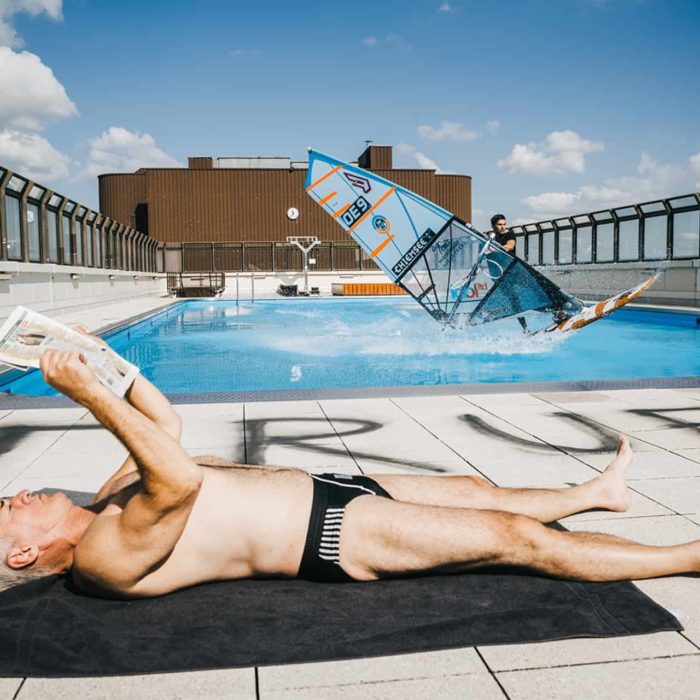 Windsurfing im Pool